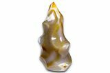 Polished Banded Orange Agate Flame - Madagascar #383887-1
